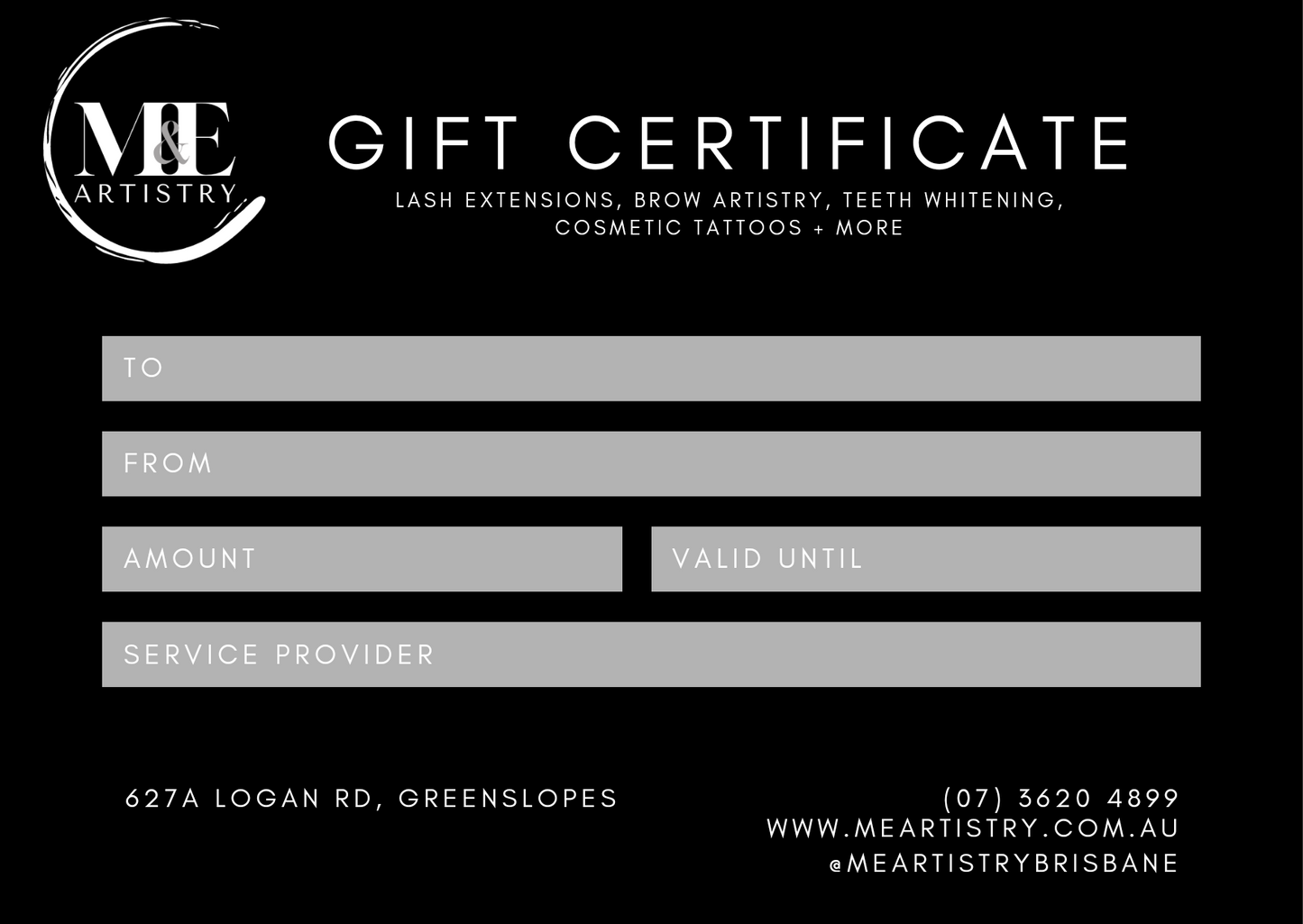 M&E Artistry Salon Gift Card